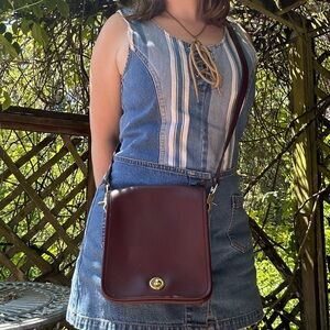Vintage brown leather coach purse